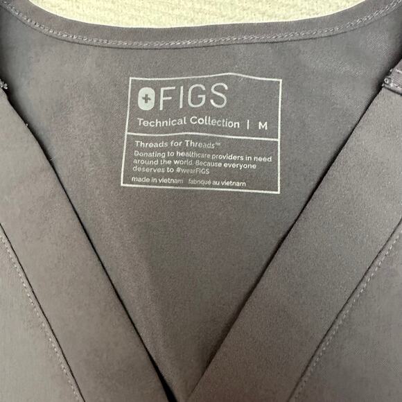 Figs Technical Collection Shirt Scrub Top V Neck gray Medium - Picture 2 of 5